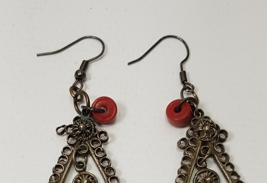 OSMANLI DÖNEMİ MERCANLI GÜMÜŞ KÜPE