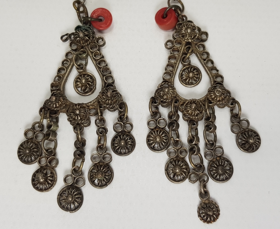 OSMANLI DÖNEMİ MERCANLI GÜMÜŞ KÜPE