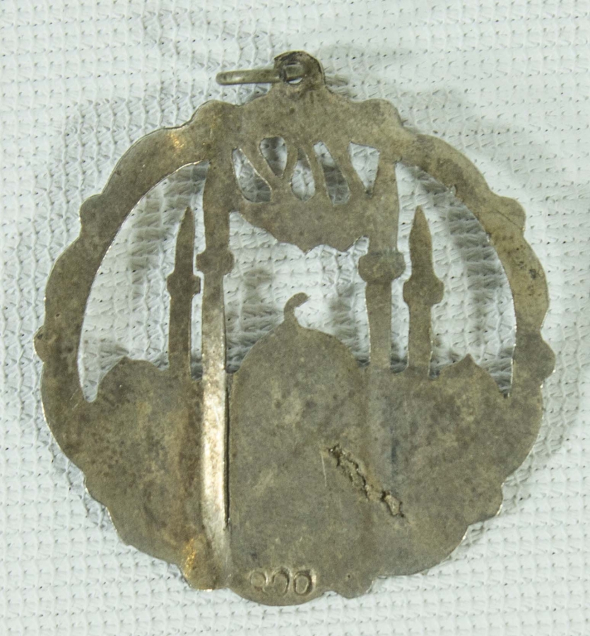 KIL TESTERE İŞÇİLİKLİ CAMİ MOTİFLİ GÜMÜŞ KOLYE UCU