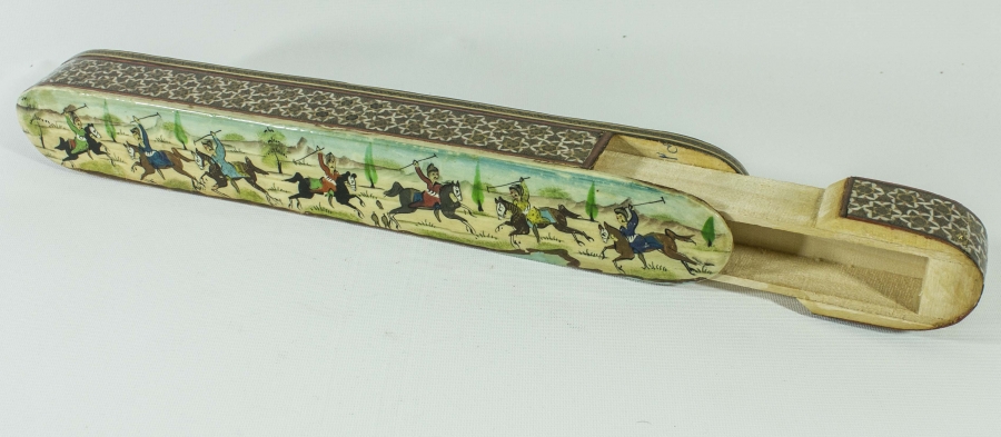 İRAN İŞİ ÜZERİ MİNYATÜR ÇİZİMLİ KALEMDAN