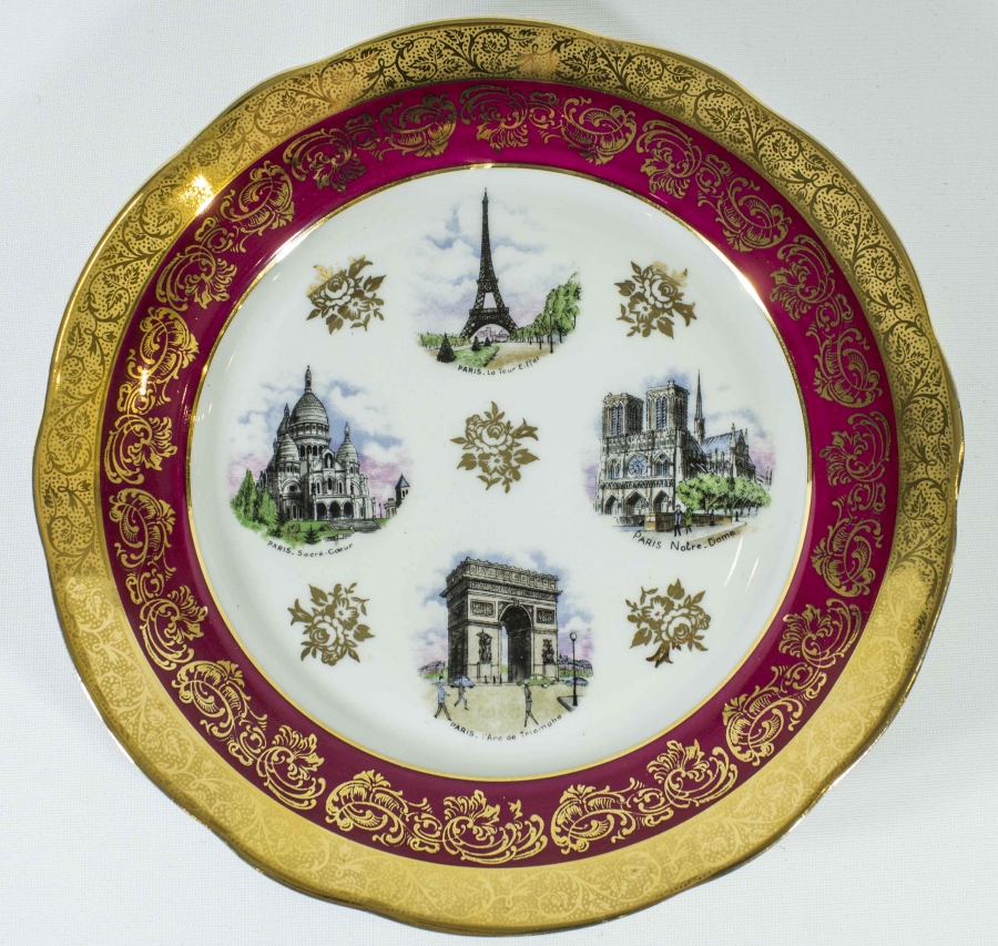 paris temali limoges porselen tabak