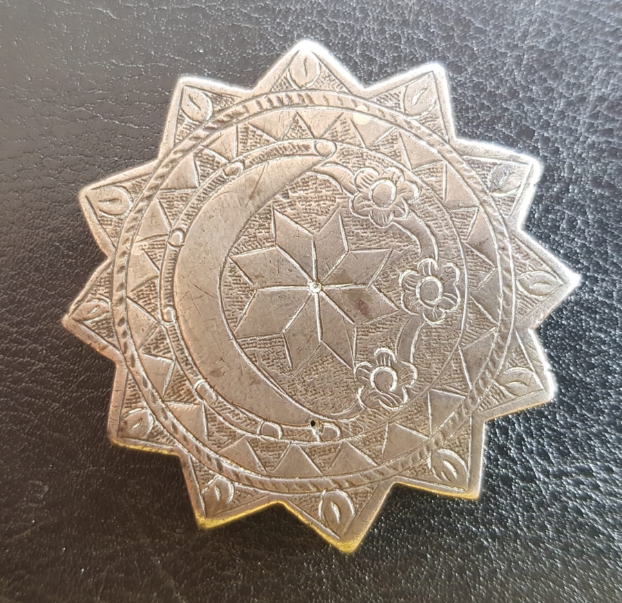 OSMANLI DÖNEMİ AY YILDIZLI GÜMÜŞ TESLİM TAŞI - ÇOK NADİR