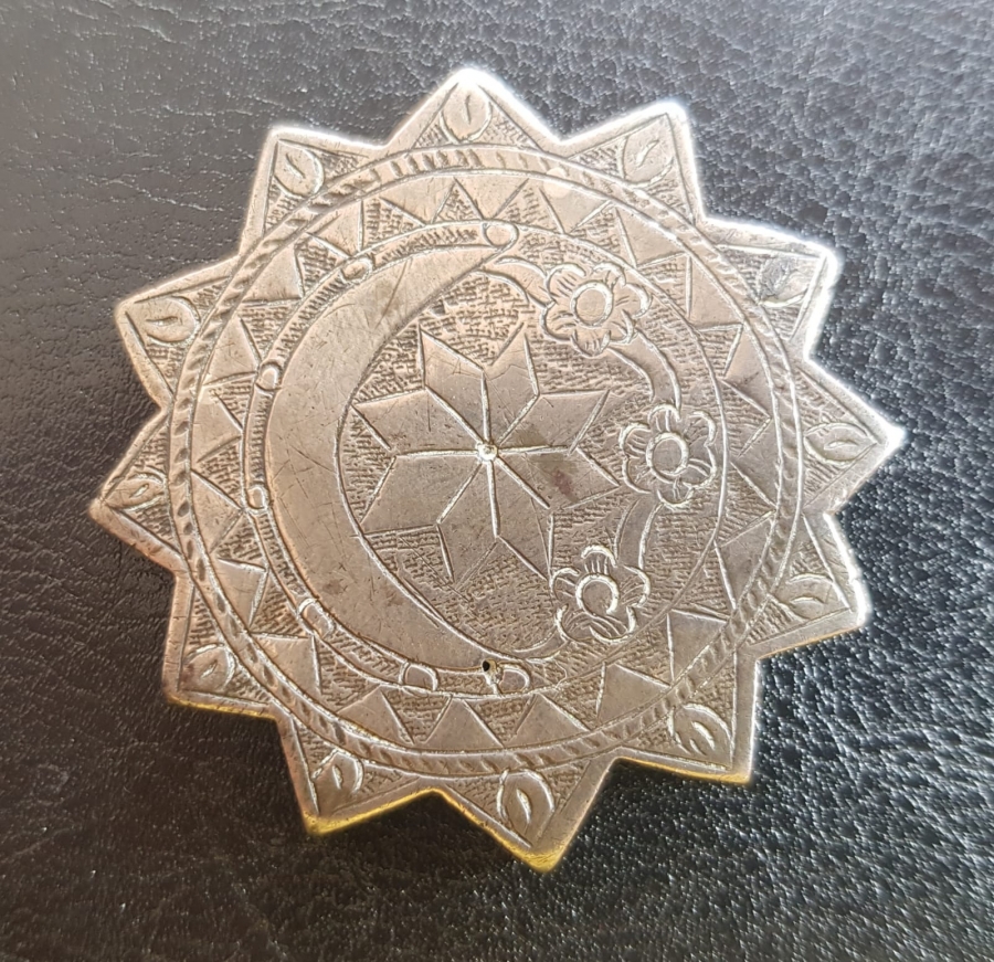 OSMANLI DÖNEMİ AY YILDIZLI GÜMÜŞ TESLİM TAŞI - ÇOK NADİR