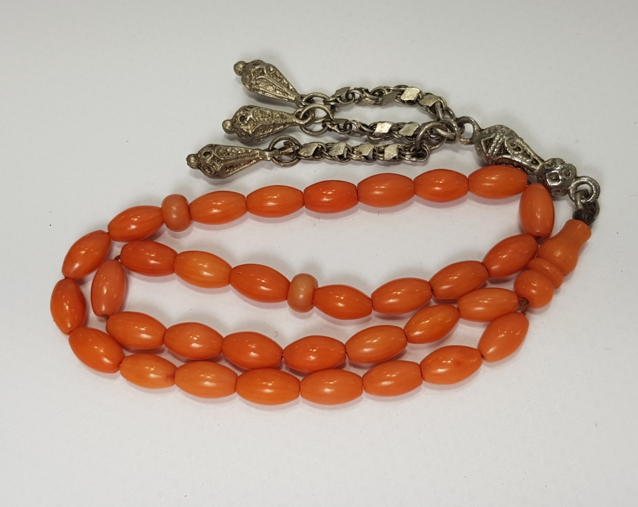 1930-40'LARDAN ORJİNAL SALLAMASIYLA BİRLİKTE MERCAN TESBİH