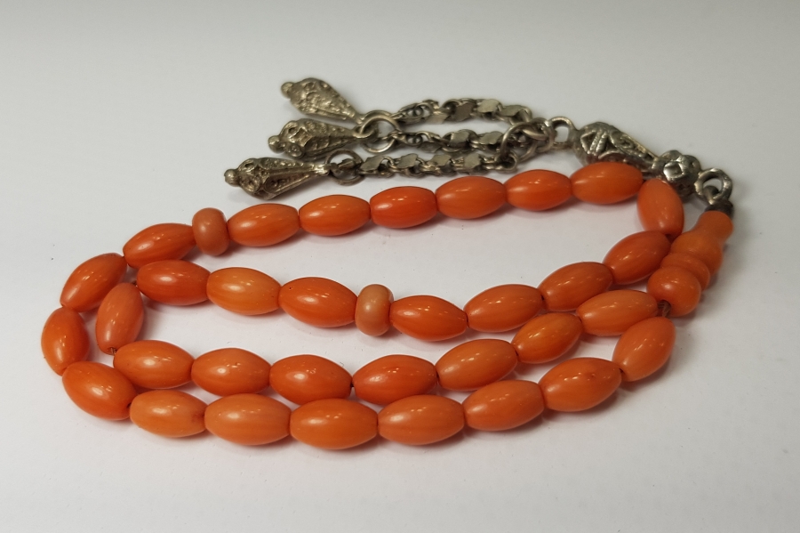 1930-40'LARDAN ORJİNAL SALLAMASIYLA BİRLİKTE MERCAN TESBİH