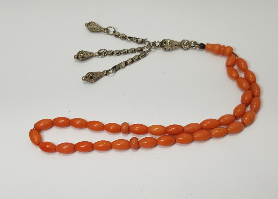 1930-40'LARDAN ORJİNAL SALLAMASIYLA BİRLİKTE MERCAN TESBİH