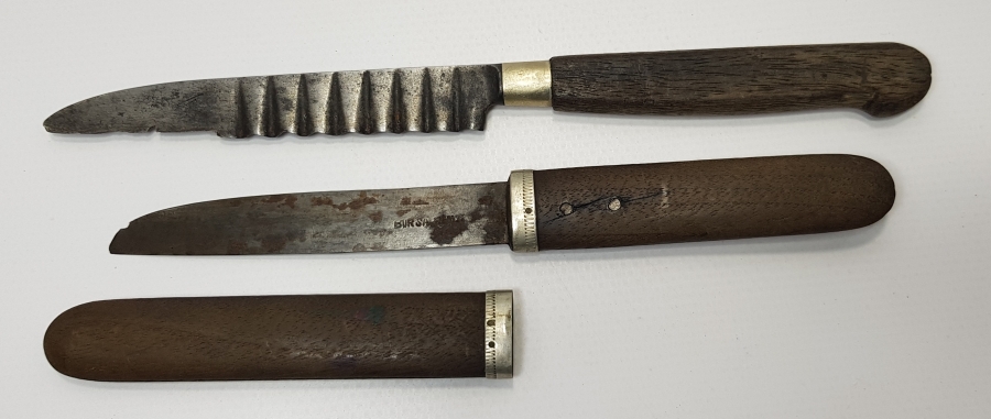 CUMHURİYET İLK DÖNEM BURSA İŞİ İKİ ADET BIÇAK