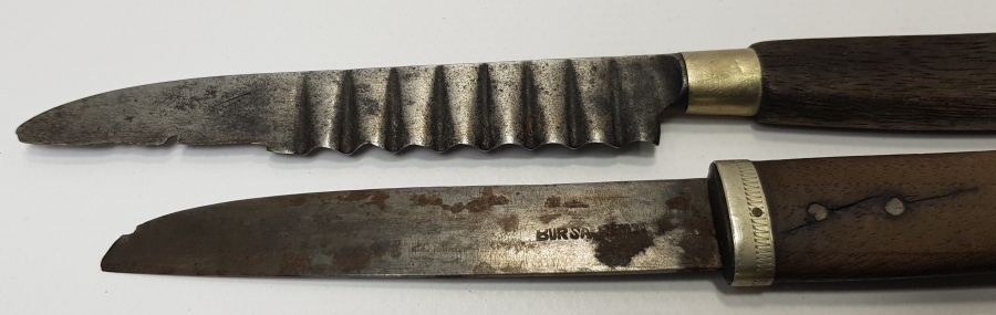 CUMHURİYET İLK DÖNEM BURSA İŞİ İKİ ADET BIÇAK