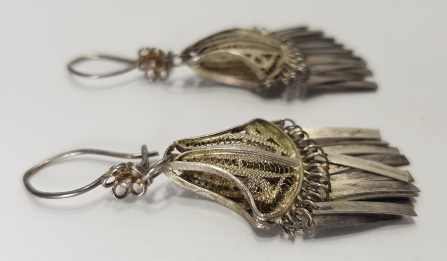 TELKARİ İŞÇİLİKLİ GÜMÜŞ KÜPE