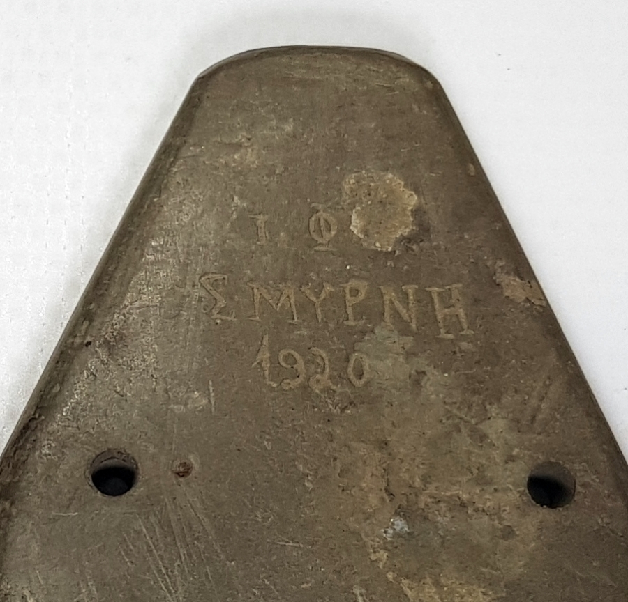 ÜZERİNDE RUMCA ''İZMİR 1920'' YAZILI VE İNSİYALLİ SAÇMA KALIBI