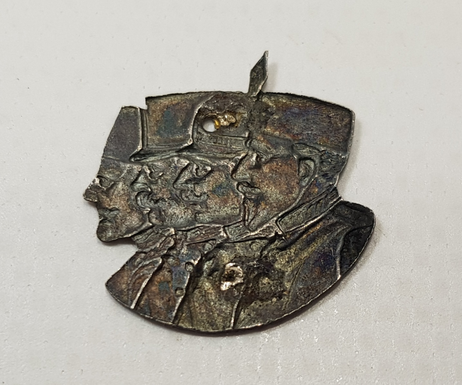 1. DÜNYA SAVAŞI 4'LÜ İTTİFAK LİDERLER KONULU GÜMÜŞ ROZET