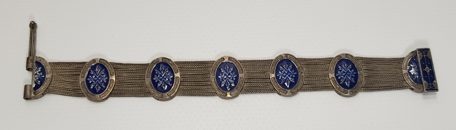 GÜMÜŞ ÜZERİ MİNELİ BİLEZİK