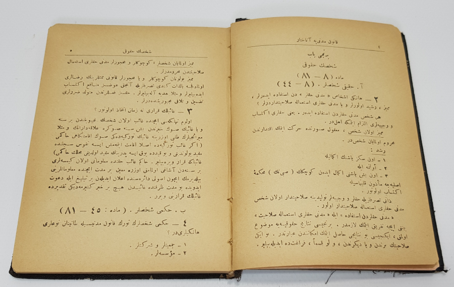1927 OSMANLICA TÜRK MEDENİ KANUNU KİTABI