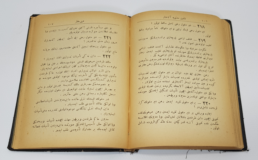 1927 OSMANLICA TÜRK MEDENİ KANUNU KİTABI