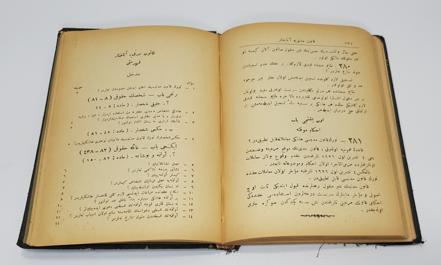1927 OSMANLICA TÜRK MEDENİ KANUNU KİTABI