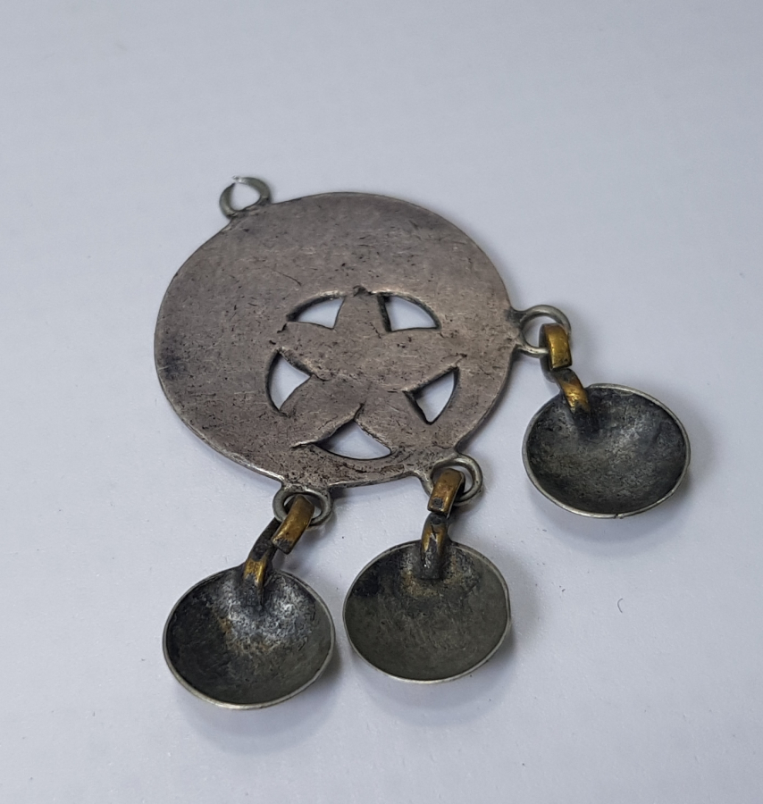 OSMANLI DÖNEMİ AY YILDIZLI SAVATLI GÜMÜŞ KOLYE