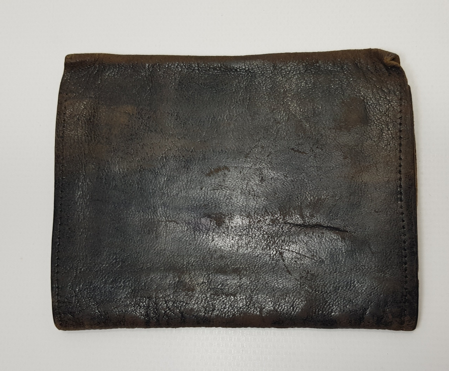 OSMANLICA MİSAK-I MİLLİ YADİGARI YAZILI DERİ SUBAY CÜZDANI