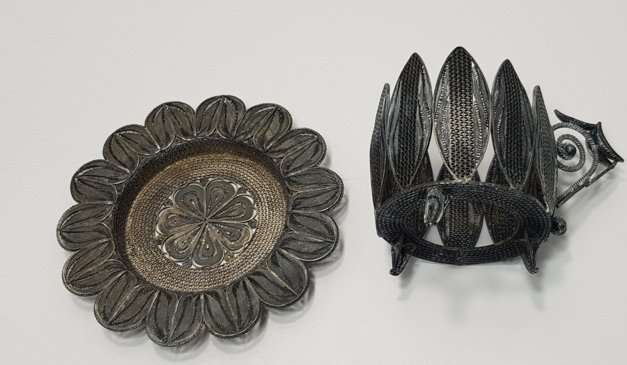 TELKARİ GÜMÜŞ BARDAK VE ZARFI