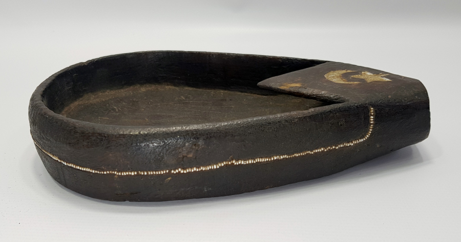 OSMANLI DÖNEMİ AY YILDIZLI VE OSMANLICA YAZILI BONCUK İŞLİ AHŞAP KAHVE SOĞUDANI