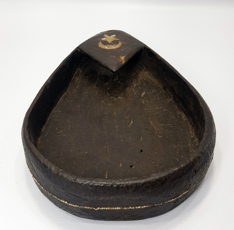 OSMANLI DÖNEMİ AY YILDIZLI VE OSMANLICA YAZILI BONCUK İŞLİ AHŞAP KAHVE SOĞUDANI