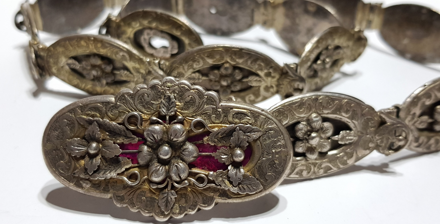 OSMANLI DÖNEMİ NADİR FORMDA VAN İŞİ GÜMÜŞ KEMER