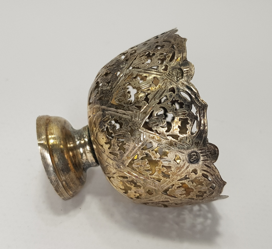 OSMANLI DÖNEMİ TESTERE İŞÇİLİKLİ TUĞRALI GÜMÜŞ FİNCAN ZARFI