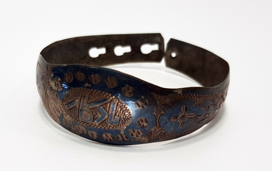 ÜZERİ OSMANLICA YADİGAR YAZILI SAVATLI GÜMÜŞ BİLEZİK