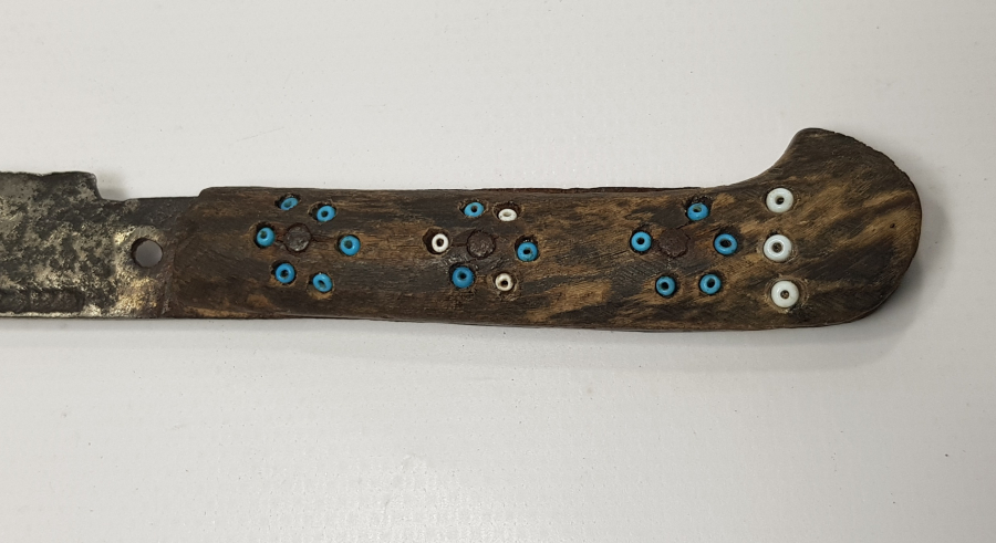 OSMANLI DÖNEMİ İŞLEMELİ BOYNUZ SAPLI VE AY YILDIZLI KAMA