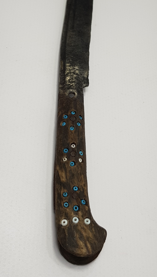 OSMANLI DÖNEMİ İŞLEMELİ BOYNUZ SAPLI VE AY YILDIZLI KAMA