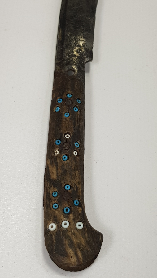 OSMANLI DÖNEMİ İŞLEMELİ BOYNUZ SAPLI VE AY YILDIZLI KAMA