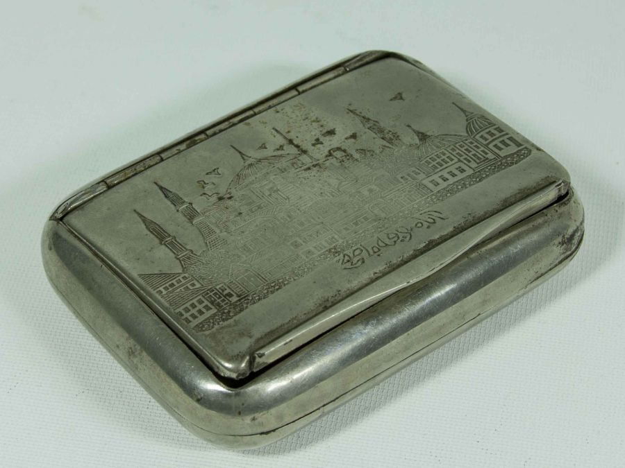 OSMANLI DÖNEMİ AYASOFYA CAMİİ TEMALI OSMANLICA YAZILI TÜTÜN TABAKASI