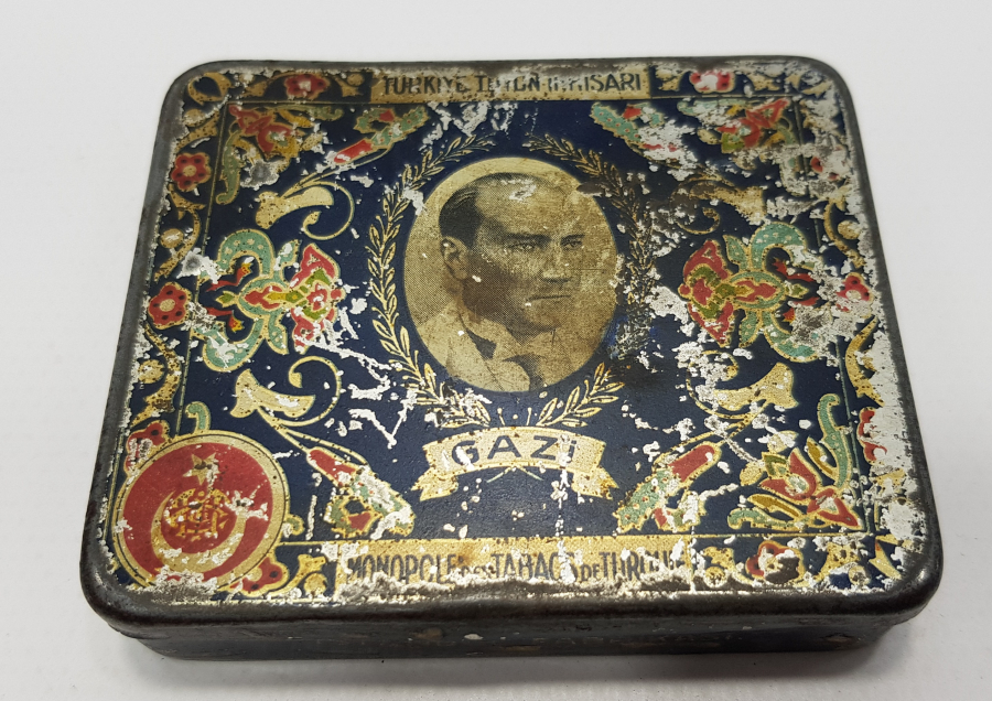 CUMHURİYET İLK DÖNEM ATATÜRK GÖRSELLİ GAZİ SİGARA KUTUSU