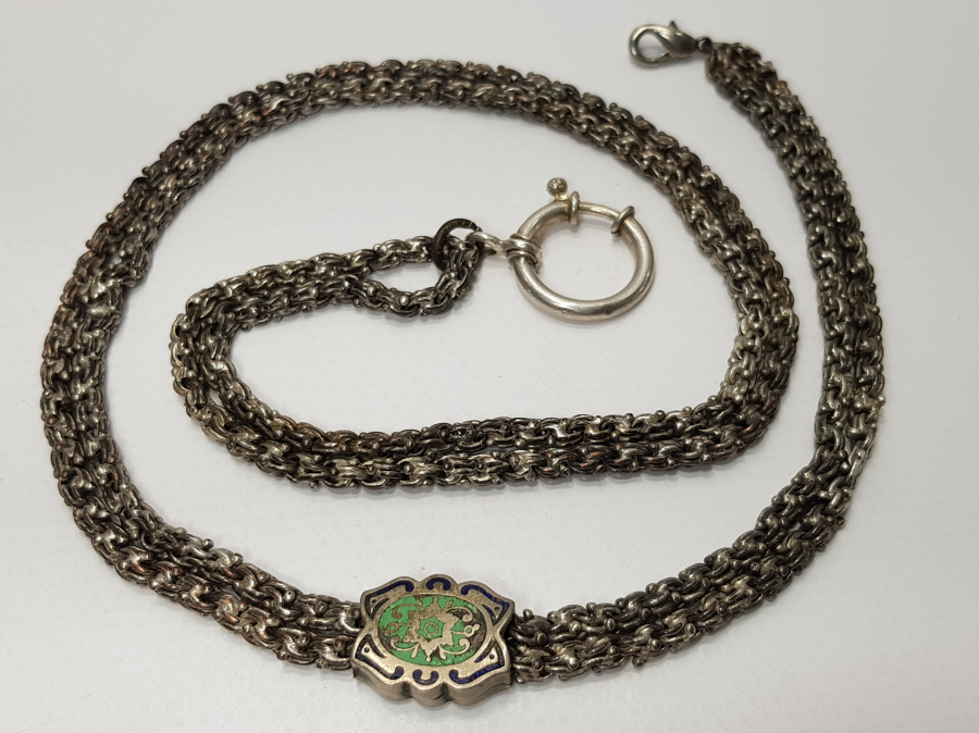 OSMANLI DÖNEMİ MİNELİ SÜRGÜLÜ ARNAVUT İŞİ SAAT KÖSTEK ZİNCİRİ