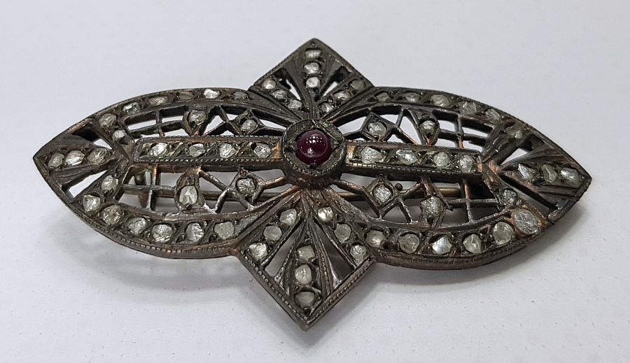 OSMANLI DÖNEMİ ELMAS VE YAKUT TAŞLI BROŞ