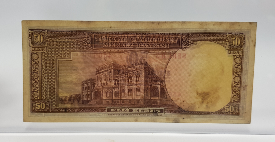 2. EMİSYON İSMET İNÖNÜ RESİMLİ 50 KURUŞ KAĞIT PARA 