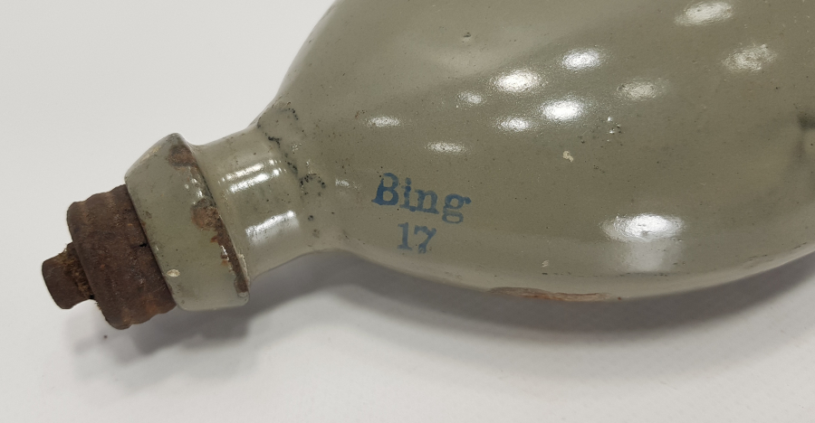 1917 TARİHLİ 1. DÜNYA SAVAŞI DÖNEMİ MANTAR KAFA EMAYE ALMAN MATARA