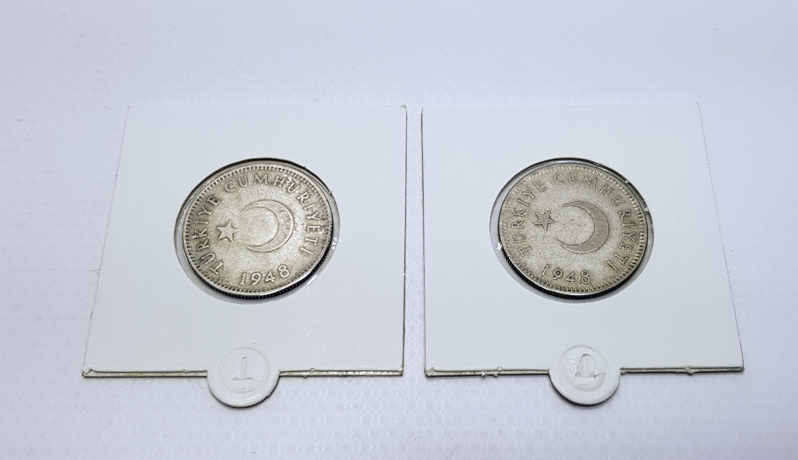 1948 YILI 2 ADET GÜMÜŞ 1 LİRA