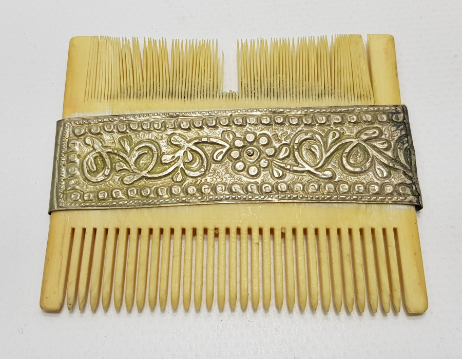 OSMANLI DÖNEMİ GÜMÜŞ KAPLI FİLDİŞİ TARAK