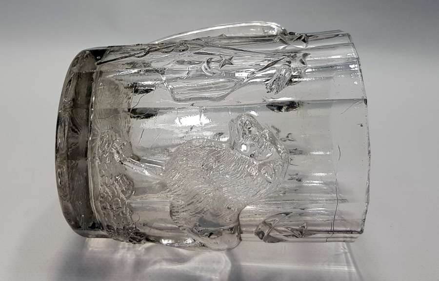 OSMANLI DÖNEMİ AY YILDIZ, SANCAK VE ASLAN FİGÜRLÜ BİRA BARDAĞI