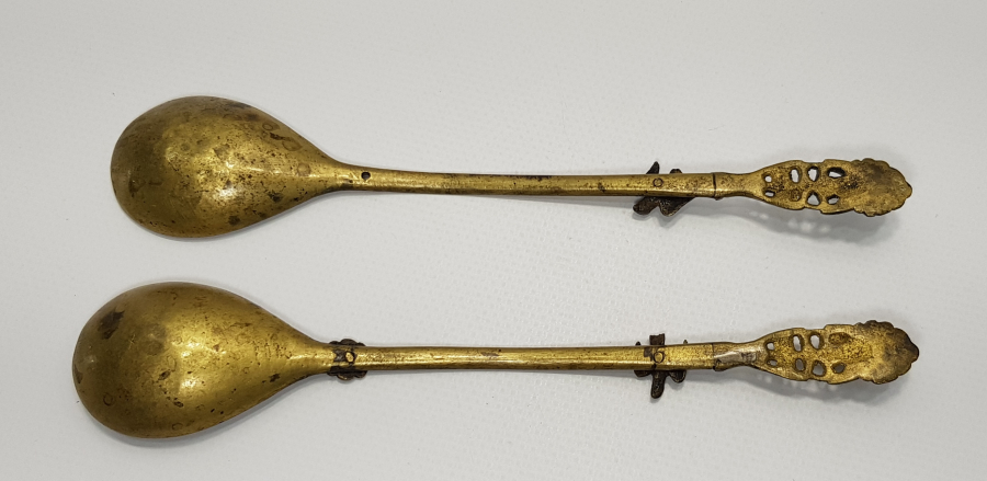 OSMANLI DÖNEMİ SÜLEYMANİYE İŞİ BİR ÇİFT KUŞLU KAŞIK