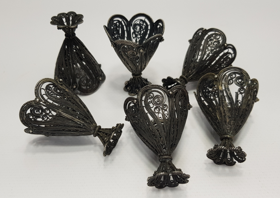 OSMANLI DÖNEMİ TELKARİ İŞÇİLİKLİ 6 ADET FİNCAN ZARFI