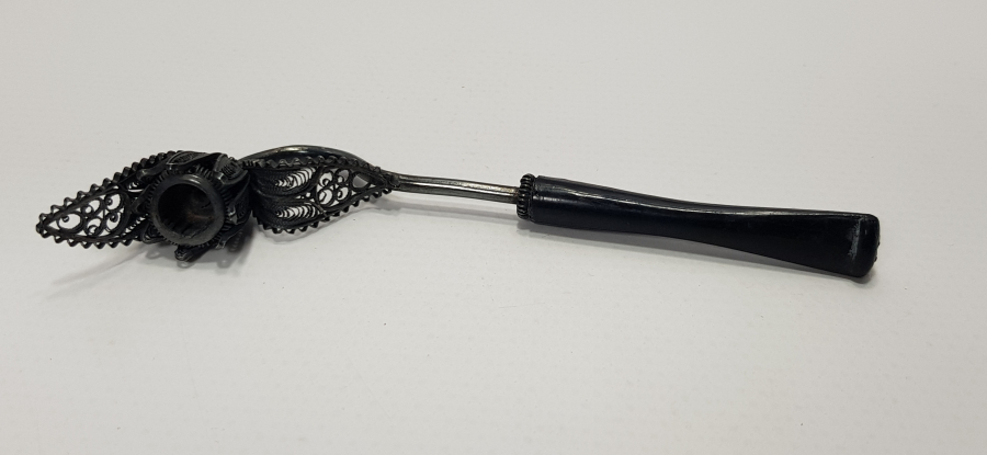 OSMANLI DÖNEMİ TELKARİ İŞÇİLİKLİ GÜMÜŞ SİGARA AĞIZLIĞI