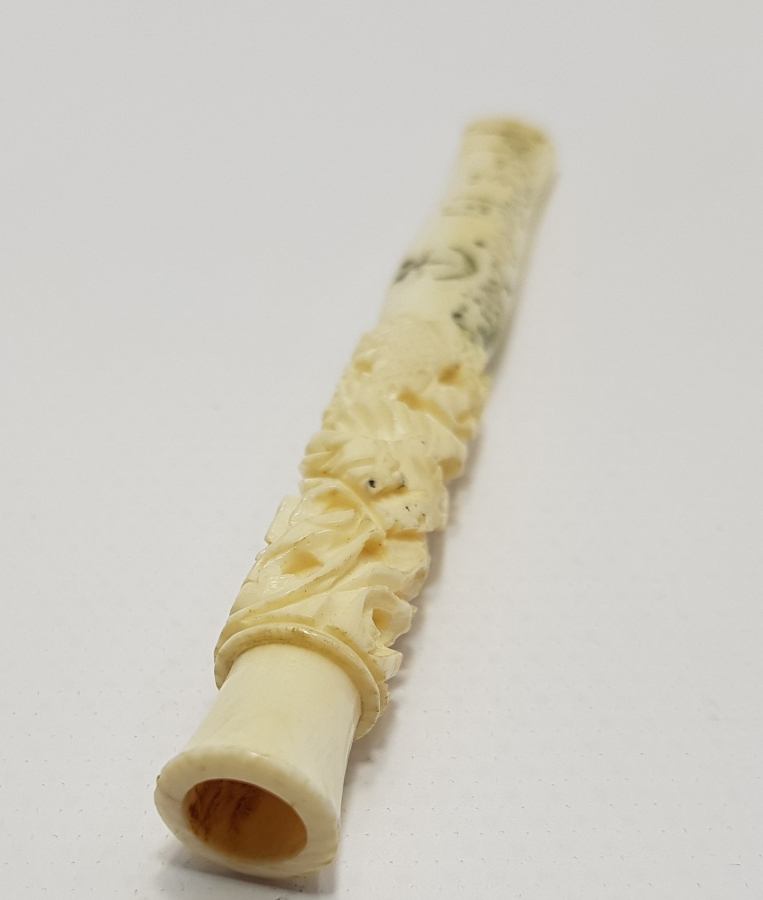 OSMANLICA "İTTİHAD TERAKKİ - YAŞASIN CUMHURİYET" YAZILI AY YILDIZLI FİLDİŞİ AĞIZLIK