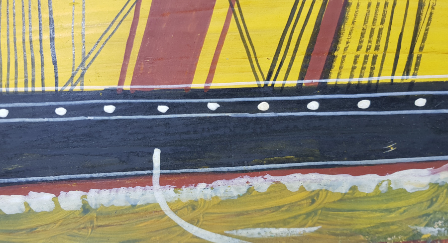 OSMANLI DÖNEMİ FRANSIZ BAYRAKLI GEMİLİ SANDIK KAPAĞI