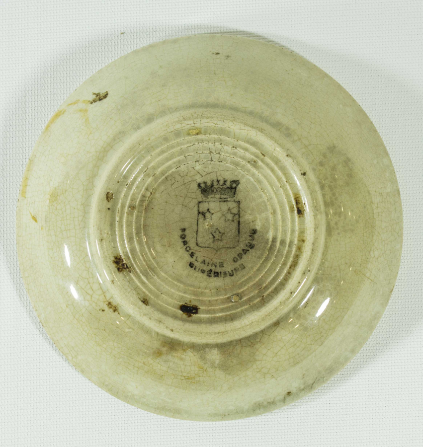 OSMANLI PAZARINA ÜRETİLMİŞ AY YILDIZLI EL BOYAMA PORSELEN TABAK