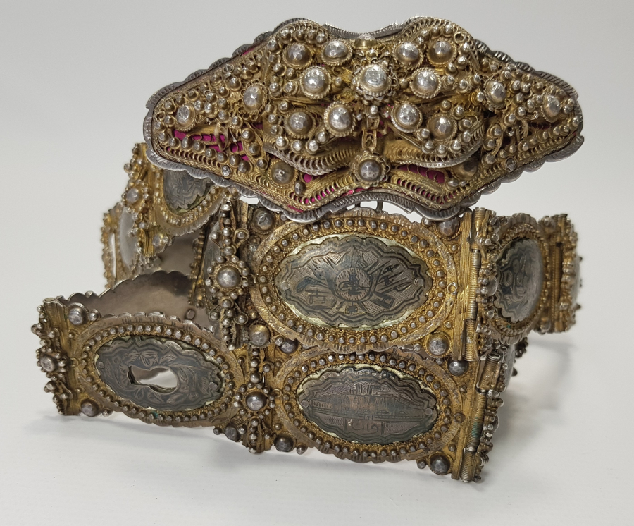 OSMANLI DÖNEMİ VAN İŞİ ERMENİ USTA YAPIMI OSMANLICA VE ERMENİCE DAMGALI SAVATLI GÜMÜŞ KEMER