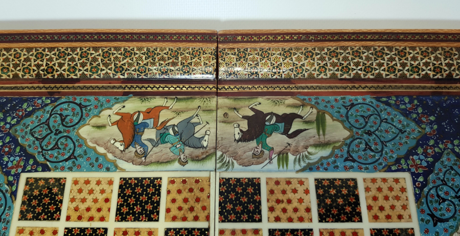 ÖZEL YAPIM MÜNYATÜRLÜ MARKÜTERİ TAVLA