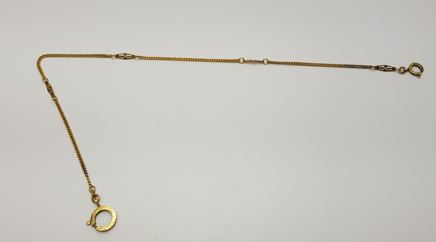 1920'LERDEN GÜMÜŞ ÜZERİ ALTIN KAPLAMA CEP SAATİ KÖSTEĞİ ZİNCİRİ