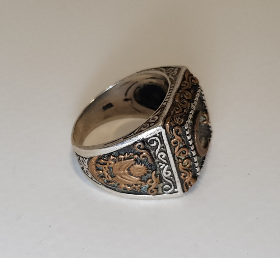 AY YILDIZLI GÜMÜŞ ERKEK YÜZÜĞÜ