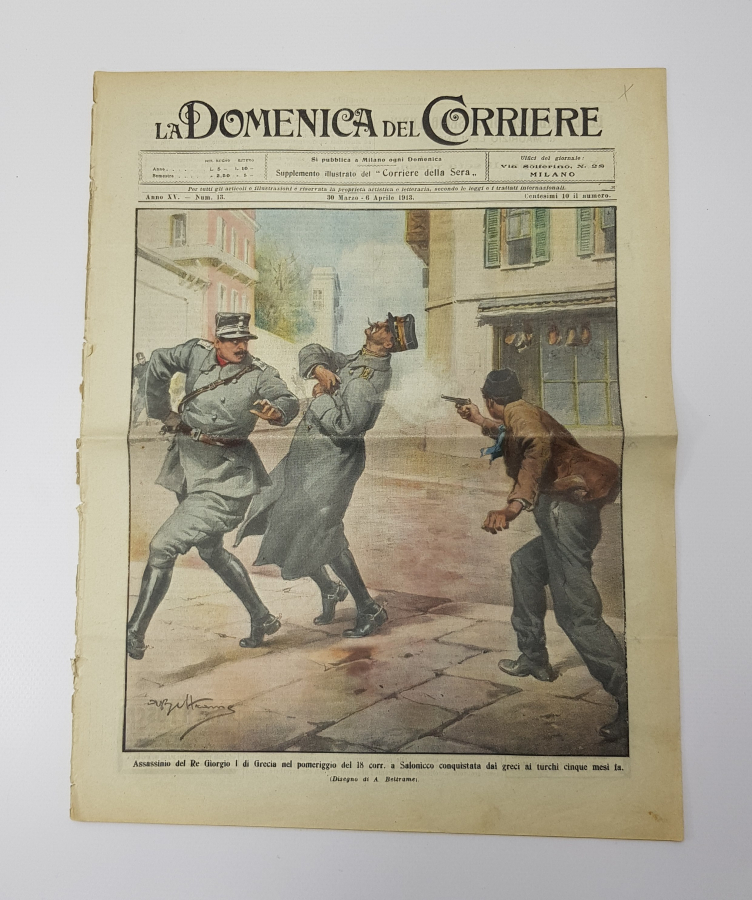 SELANİK'TE YUNAN SUBAYININ BİR TÜRK TARAFINDAN VURULMASI KONULU KAPAK RESİMLİ DERGİ